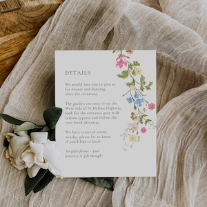 Wildflower Wedding Invitation Template, Printable Wedding Invitation, Wedding Invitation, Pastel Wildflower Invitation, Floral Wreath, ROSIE image 4