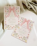 Floral Baby Shower Invitation Template, Pink Bow Editable Design, Spring Baby Shower Invite, Printable Invitation, Floral Bow Baby Girl LILA product logo