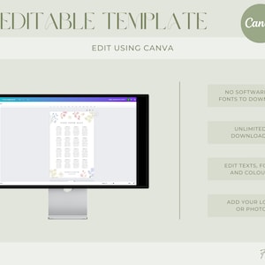 Pastel Wildflower Wedding Seating Chart, Printable Wedding Table Plan, Wedding Plan Garden Wedding, Seating Plan, Floral Seating Chart KIARA image 9