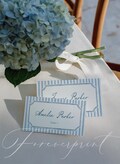 Elegant Blue Striped Place Cards Template, Printable Place Cards, Watercolor Name Cards, Garden Wedding, Table Setting, Classic Wedding 022