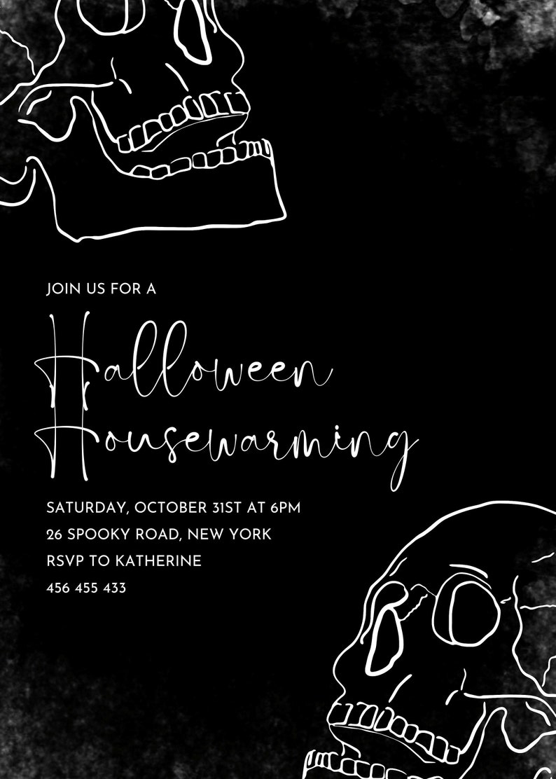 Editable Halloween Party Invitation Template Printable Etsy
