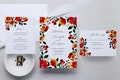 Red Poppy Wedding Invitation Suite | Rustic Floral Wedding Invitation Downloadable | Handmade Wedding Invitation Set | Vintage Spring Decor