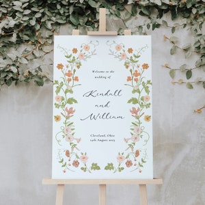 Wildflower Wedding Welcome, Terracotta Welcome Sign Template, Welcome Sign, Instant Download, Wedding Welcome Poster, Editable Template, BK3