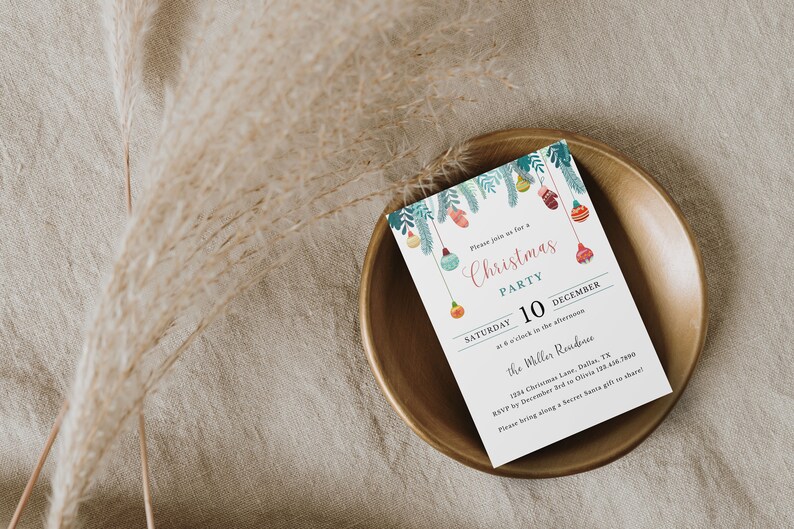 Christmas Party Invitation, Christmas Party Invite, Christmas Party Printable, Holiday Party Invitation, Christmas Invitation Download image 10