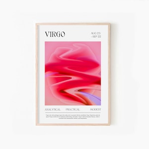 Virgo Star Sign Printable - Spiritual Wall Art |  Aura Gradient Poster (Digital Version) | Instant Download | Fluid Art Print | Zodiac Sign