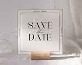 Modern Save the Date Invitation, Save our Date, Square Minimal Wedding Invitation Template, Printable Invitation, Black and White Invitation