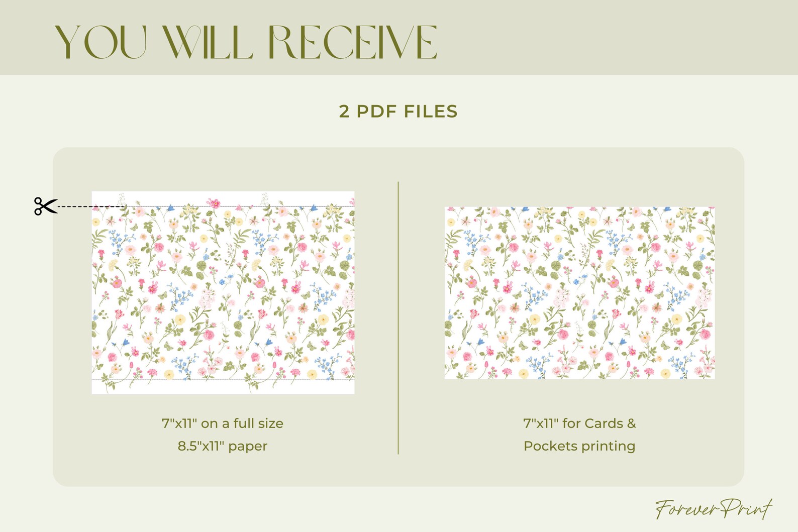 Floral Printable Vellum Wrap, Vellum Jacket Printable, DIY Vellum Fold ...