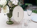 Minimalist Oval Table Number Template Black White Wedding Table Sign Editable Canva Modern Printable Table Numbers Wedding Decor SCARLETT product logo