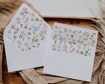 Wildflower envelope liner, Printable Envelope Liner, Printable Wedding, Pastel Florals ROSIE
