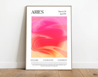 Aries Wall Art Zodiac Poster Printable, Aries Art, Aries Gift, Aries Wall Art, Aries Gifts, Astrology Art, Aries Goddess Cosmic Art Print