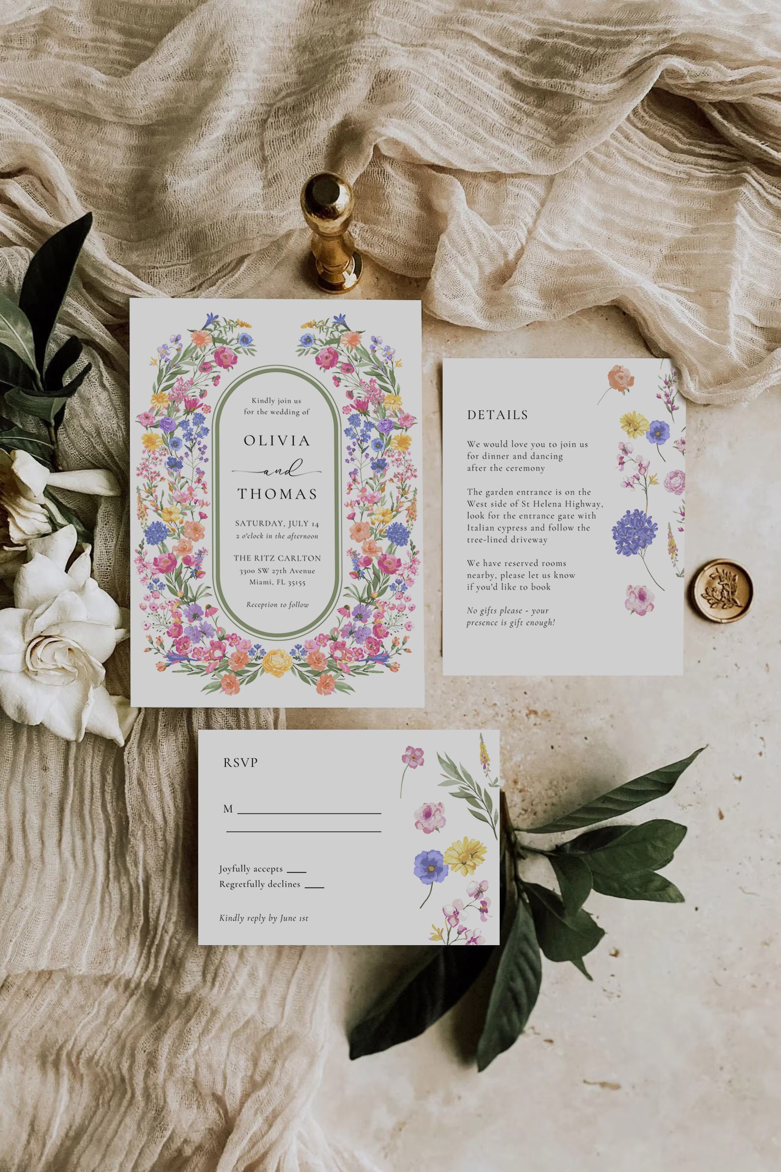 Wildflower Wedding Invitation Template, Printable Wedding Invitation, Wedding  Invitation, Boho Wildflower Invitation, Floral Wreath, AMELIA - Etsy, image size:1588x2382