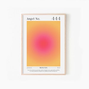 Angel Number 444, Aura Energy Art, Spiritual Wall Art, Angel