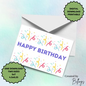 Biglietto stampabile di buon compleanno / Biglietto di download digitale / Biglietto di compleanno digitale / Biglietto di compleanno stampabile / Biglietto di compleanno