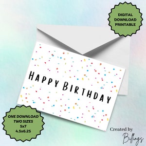Happy Birthday Printable Card |  Digital Download Card |  Digital Birthday Card |  Printable Birthday Card | Birthday Card