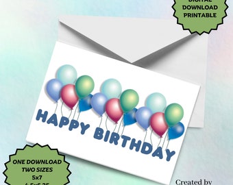 Happy Birthday Printable Card |  Digital Download Card |  Digital Birthday Card |  Printable Birthday Card | Birthday Card