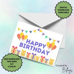 Biglietto stampabile di buon compleanno / Biglietto di download digitale / Biglietto di compleanno digitale / Biglietto di compleanno stampabile / Biglietto di compleanno