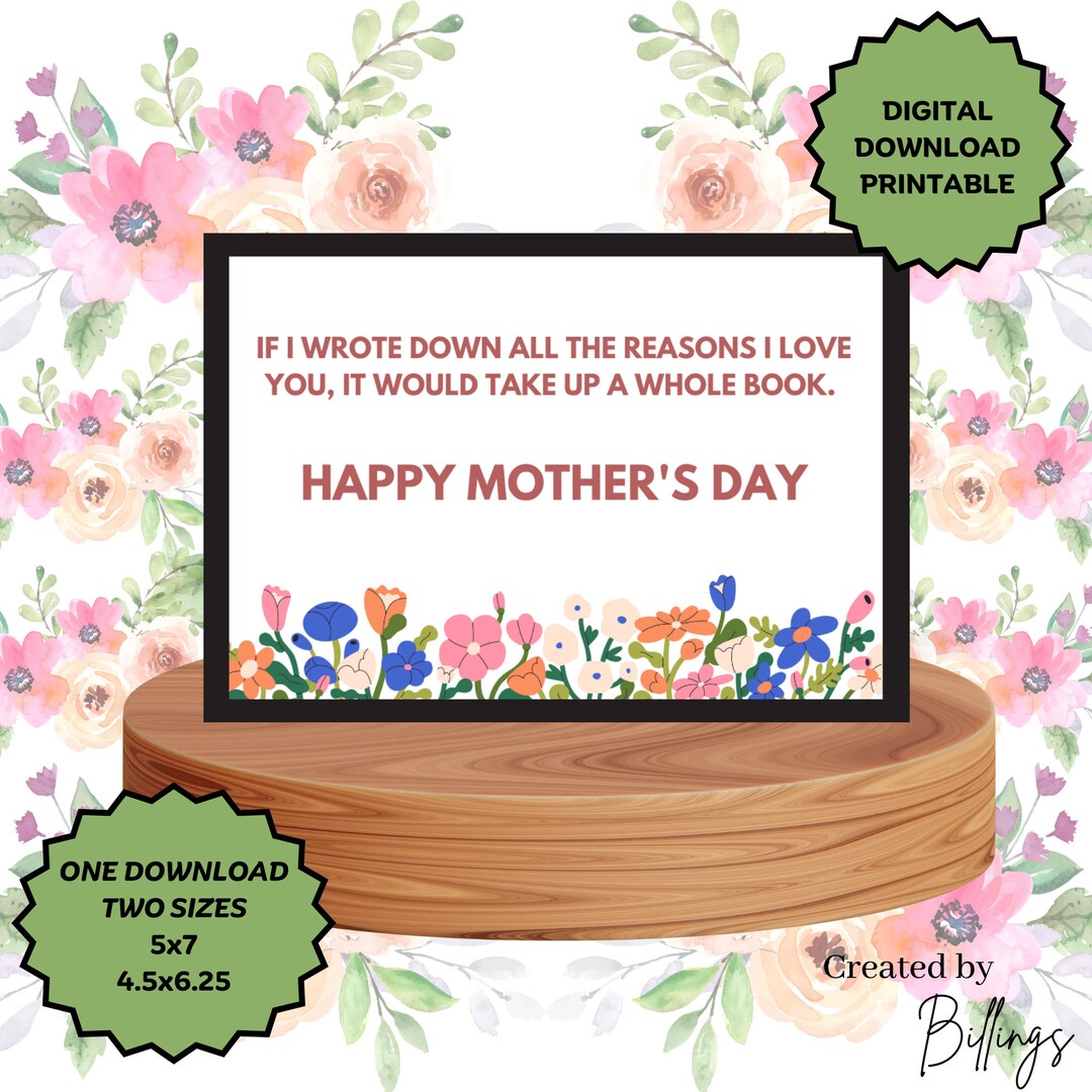 Mother's Day Printable Card Mama Card Digital Download Card Digital