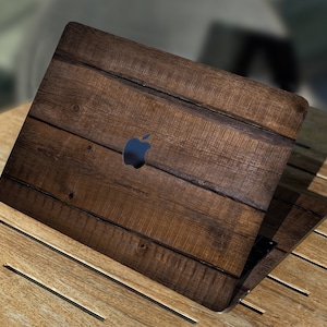 Houten macbook skin premium 3D vinvl macbook skin voor alle laptopmodellen