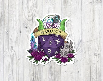 Pegatinas DND Warlock Mi conocimiento mi poder Ranger peligro juego mazmorras y dragones maestro de mazmorras