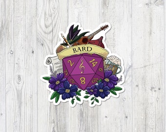 DND pegatinas BARD Druida Mi conocimiento mi poder Ranger peligro jugar juego mazmorras y dragones dungeon master