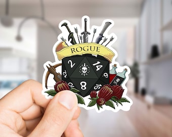Pegatinas DND Rogue Mi conocimiento mi poder Ranger peligro juego mazmorras y dragones maestro de mazmorras
