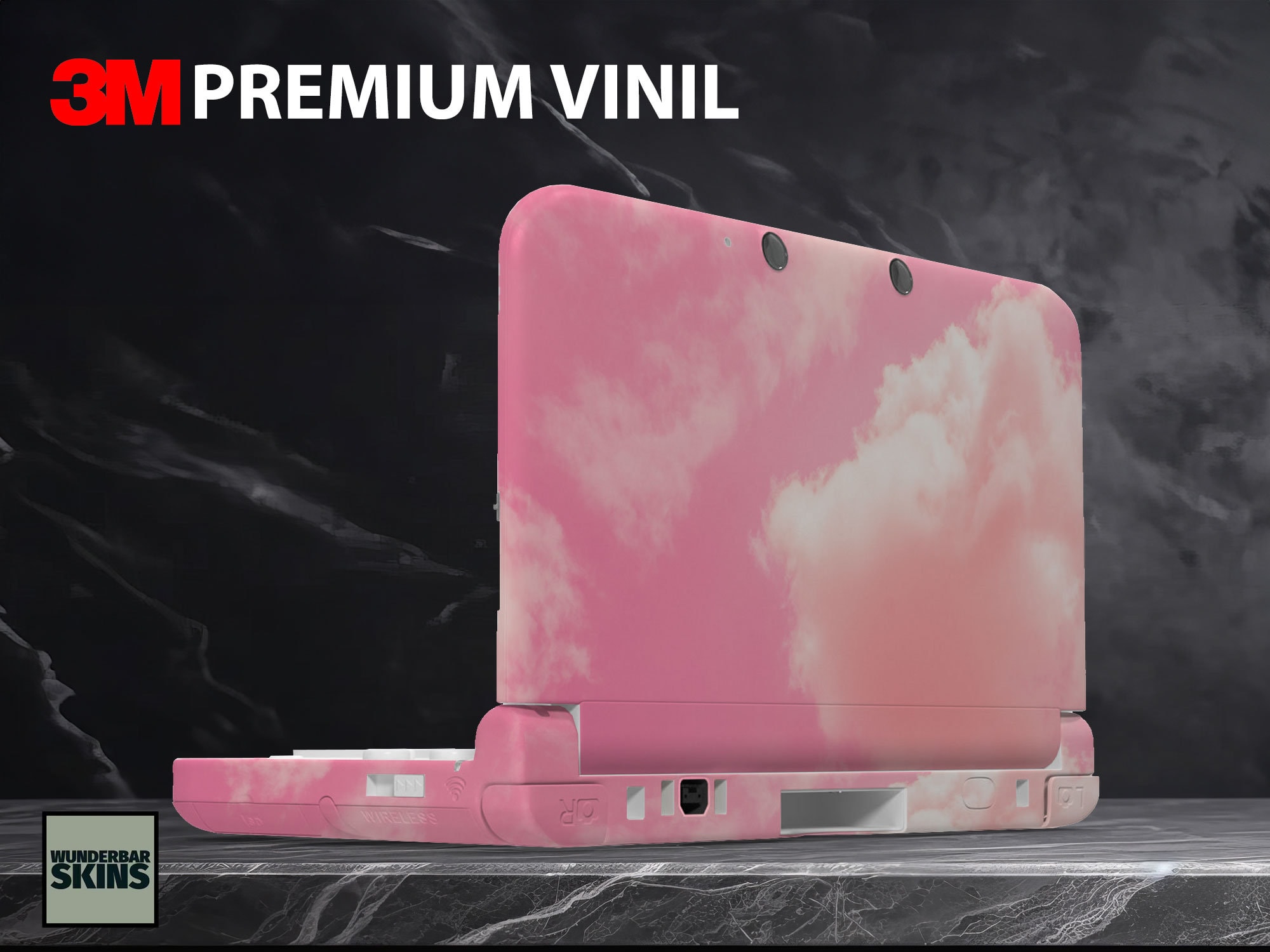 Pink Sky Clouds 3 M Vinyl Skin New Nintendo 3DS XL and 2DS