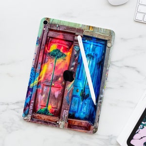 Art abstrait portes coloré iPad mini 6 peau iPad Mini iPad 2021 pro 13 pouces pro 11 peau ipad pro vinyle skins IPad Mini 2 ipad pro 2018 iPad