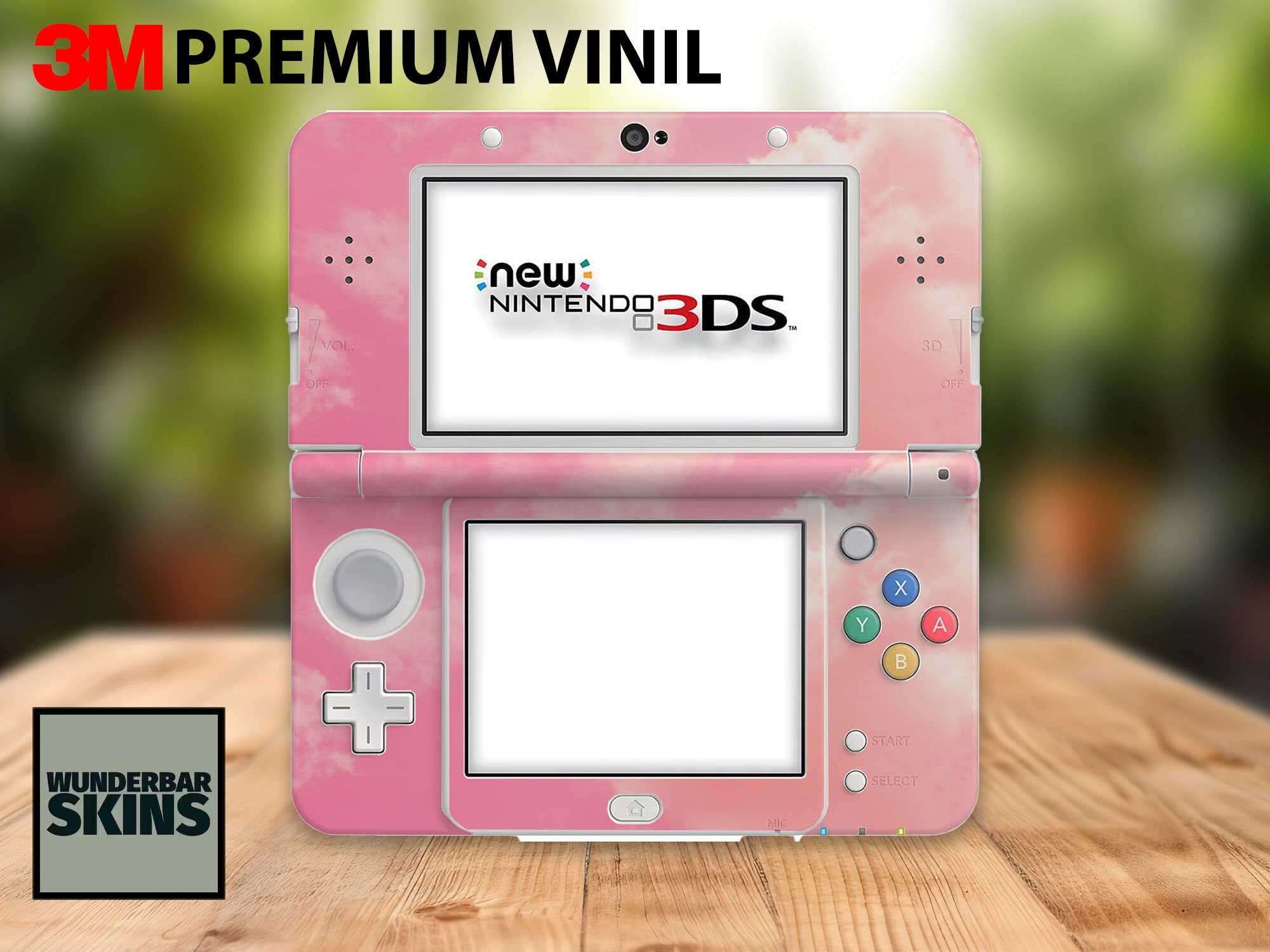 Pink Sky Clouds 3 M Vinyl Skin New Nintendo 3DS XL and 2DS