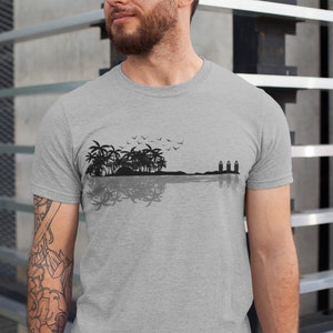 Island Guitar Graphic Tee: Tropical Musician Shirt