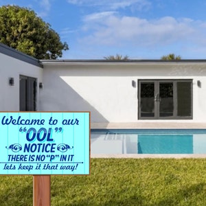 Funny pool sign | Pool notice | No P sign | Digital download signage