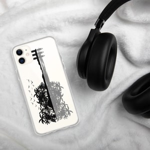 Custodia per iPhone Tropical Guitar Island: regalo trasparente per gli amanti della musica