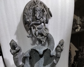 Out door Kaliya  Ganesha In Natural stone in 55 inch height