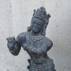 Krishna statue in black Granite stone