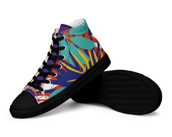 Jungle Leaf High Top Canvas Schuhe: Herren Luxus Streetwear Sneakers