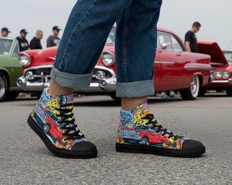 Graffiti High Top Sneakers: Street Art Canvas Schuhe