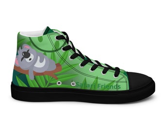 Jungle Oasis: Herren High-Top Canvas Schuhe - Safari Friends Edition Turnschuhe