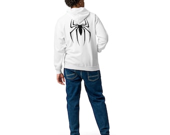 Spider Design Zip Hoodie: Unisex Cotton-Poly Blend Apparel