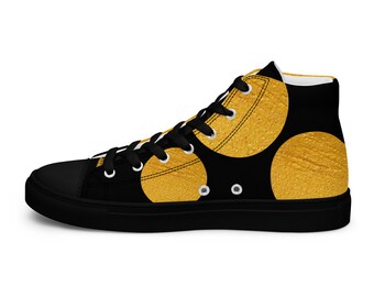 Golden Circles: Special Edition High Tops - Canvas Streetwear with a Steam Punk Twist