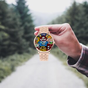 Graffiti Monster Faces Watch – Stainless Steel Street Art Timepiece image 8