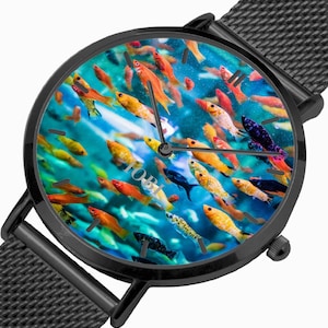 Montre artistique Petit Poisson | Montre-bracelet Vie Océanique
