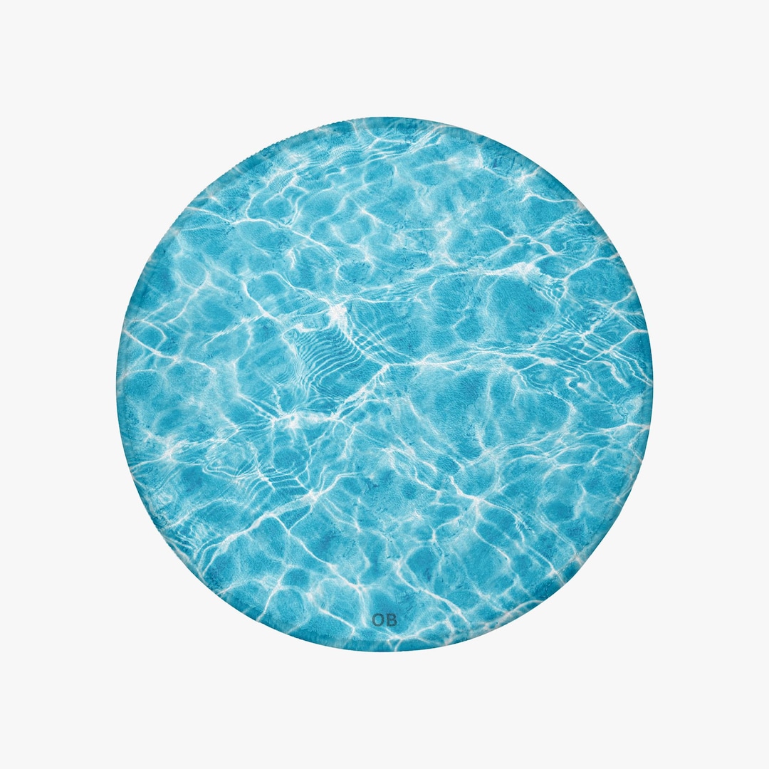 Ocean Reflection Rug Pool Water Reflection Round Rug – Light Blue Faux Cashmere Floor Mat - Etsy