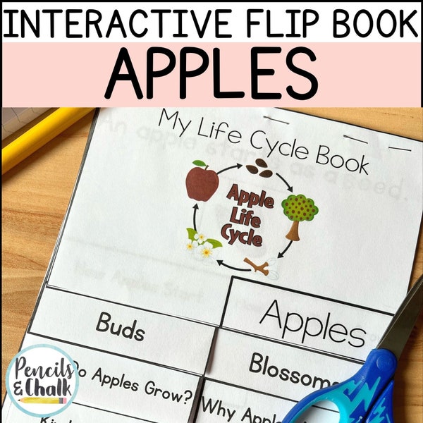 Life Cycle of An Apple Interactive Flip Book - Kindergarten Science Activities