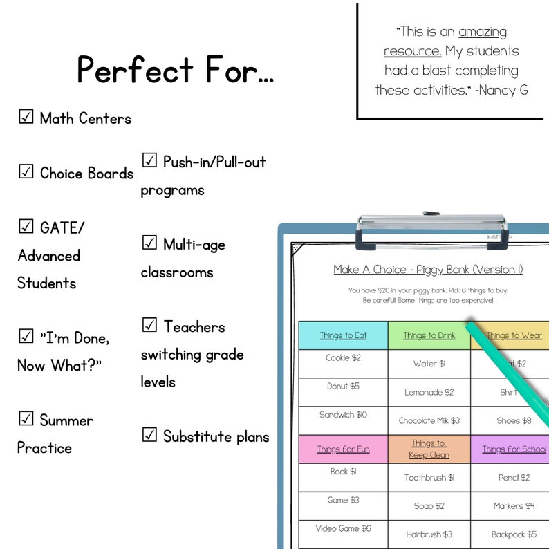 Math Enrichment Activities For Early Finishers And Gifted Students K
