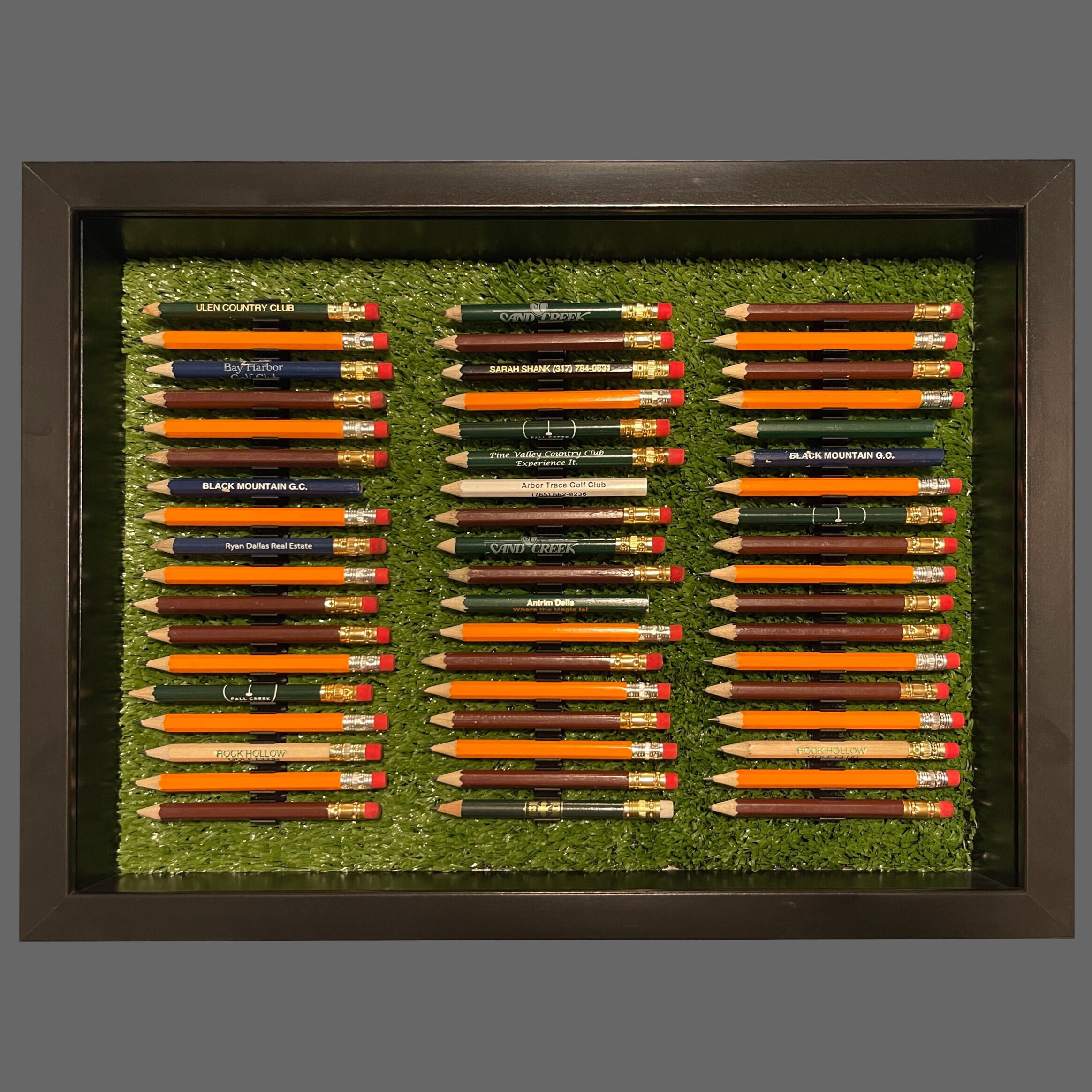 Golf Pencil Display Frame 54 Golf Pencil Holder Organizer, White or