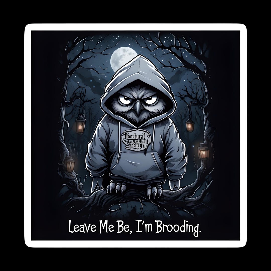 Brooding, Owl, Dark, Gothic, Humor, Png, Sticker, Shirts, Sublimation ...
