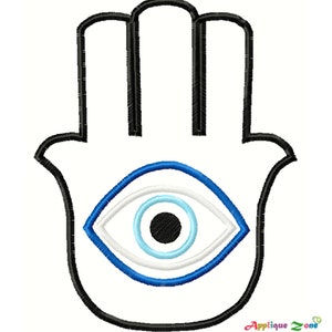 Hand of Fatima Hand of Hamsa Mystical Protection Eye machine embroidery APPLIQUE design digitized pattern 4x4 5x7 6x10