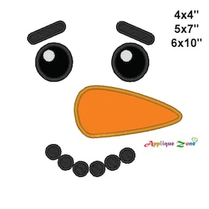 Snowman, Snowman eyes nose Applique Embroidery Designs,  Christmas embroidery design, 4x4 5x7 6x10