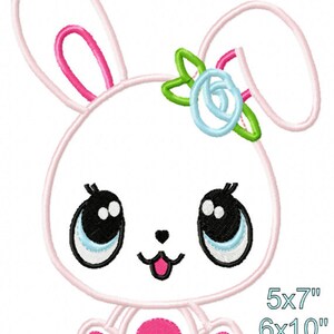 Easter baby girl Bunny APPLIQUE Design machine embroidery digital pattern 4 sizes
