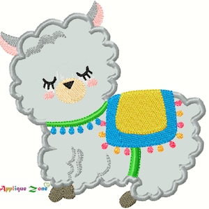Alpaca machine applique embroidery design pattern 3 sizes, Applique Zone, INSTANT DOWNLOAD