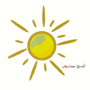 Sun machine applique borduurwerk ontwerp patroon 3 maten, Applique Zone, INSTANT DOWNLOAD